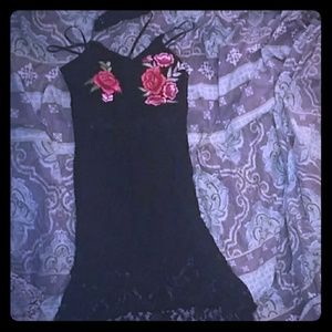 Black lace cherry dress